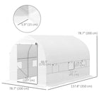 Outsunny - Serre tunnel portable à entrée piétonne - 11,5 pi x 6,6 pi x 6,6 pi-La bâche en PE résistante aux UV résiste aux éléments les plus rudes  
