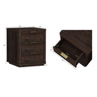 Manhattan Comfort - Evelyn 20" Table de nuit moderne à 3 tiroirs - Marron - Lot de 2-Des bords lisses et arrondis ajoutent un charme moderne et améliorent la sécurité