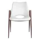Zuo - Desi Chaise de salle à manger - Blanc/Noyer - Ensemble de 2-Confort moelleux et matériaux durables