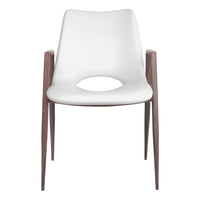 Zuo - Desi Chaise de salle à manger - Blanc/Noyer - Ensemble de 2-Confort moelleux et matériaux durables