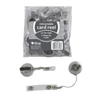C-Line - Bobines rétractables pour cartes d'identité - Clip à ressort - Transparent - Paquet de 12-La bobine de badge translucide est caractéristique d'un clip à ressort en acier pour s'attacher fermement à la ceinture