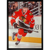 Jonathan Toews Chicago Blackhawks sur toile - Toile encadree - 22" x 31"-Impression sur toile de qualité supérieure avec bordures enveloppées