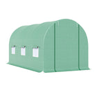 Outsunny - serre tunnel avec porte enroulable - 14.6' x 6.6' x 6.6'- Cadre de support renforcé et robuste et PE durable dans une construction solide  
