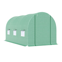 Outsunny - serre tunnel avec porte enroulable - 14.6' x 6.6' x 6.6'- Cadre de support renforcé et robuste et PE durable dans une construction solide  

