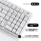 Cybeart - Akula 99 Clavier Gaming Sans Fil Tri-Mode Rgb - Blanc-Interrupteurs Cybeart MK I Gen 1 pré-lubrifiés avec une course d’activation de 1,5 mm et une durabilité de 60 millions de frappes pour une précision rapide. La technologie N-Key Rollover complète avec anti-ghosting à 100 % garantit l’enregistrement précis de chaque frappe