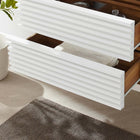 Modway - Render Fixation murale de 30" Armoire de toilette de salle de bain (lavabo non inclus) - Noyer blanc-MDF et panneau de particules
