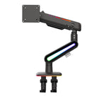 Kanto - Support de bureau robuste pour moniteur de jeu avec éclairage RVB pour écrans de 32 à 60 po - Poids maximal 44 lb-Convient à la plupart des écrans d'ordinateur plats, incurvés et ultra-larges de 32 à 60 po