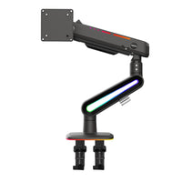 Kanto - Support de bureau robuste pour moniteur de jeu avec éclairage RVB pour écrans de 32 à 60 po - Poids maximal 44 lb-Convient à la plupart des écrans d'ordinateur plats, incurvés et ultra-larges de 32 à 60 po