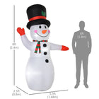 HOMCOM - Bonhomme de neige gonflable d'extérieur étanche et ondulant-Indice d'étanchéité IP44 et certification UL 