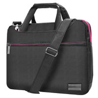 Vangoddy - Sac bandoulière élégant pour ordinateur portable 13 pouces - Gris/Rose-Matériau de qualité supérieure. Tissu déperlant pour protéger votre appareil de l’humidité