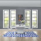 Modway - Nahia Labyrinthe géométrique Tapis de comédie 8 pi l x 10 pi L - Ivoire gris clair et bleu-Tissage serré à poil bas