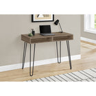 Monarch Specialties - 7772 Bureau 40 po - Taupe Fonce/Metal Noir-Base avec pieds en épingle à cheveux métalliques fini noir pour une stabilité maximale