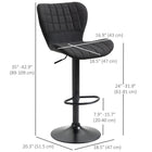 HOMCOM - Tabourets de bar pivotants réglables avec dossier - noir - paquet de 2-Le repose-pieds inférieur permet à vos jambes de se détendre 
