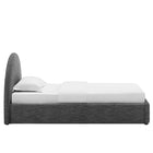 Modway - Resort Tissu rembourré Lit jumeau rond voûté, Ardoise tissée bruyère-Cadre en MDF