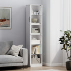 HOMCOM - Armoire de salle de bain mince et haute avec étagères - blanc-Le design polyvalent convient parfaitement à la salle de bain, la cuisine ou le salon 