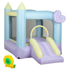 Qaba - Château gonflable avec souffleur 370W et toboggan - 98 po L x 65 po l x 79 po H - multicolore-La zone de saut spacieuse permet à deux enfants de jouer ensemble . 
