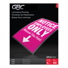 GBC - Pochettes de plastification thermiques UltraClear de 5 mil - format lettre  - paquet de 100-Pochettes de plastification thermiques produisez des documents vifs, lumineux et clairs.