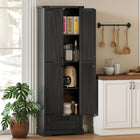HOMCOM - Armoire de rangement 71 po avec 2 portes - noir-Portes de grange classiques et poignées vintage ajoutent un charme campagnard intemporel 