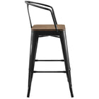 Modway - Promenade Tabouret de bar - Noir - Ensemble de 2-Un certain assemblage requis