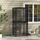 PawHut - Cage pour chat 33L à plusieurs niveaux pour l’extérieur avec housse résistante aux UV et à l’eau - 33,1 po L x 29,5 po l x 71 po H-Cinq plateformes de saut peuvent être installées à différentes hauteurs 