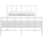 Modway - Dower Acier inoxydable Lit Queen, Blanc-Matelas non inclus
