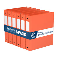 Davis Group Super économie, Reliure à anneaux ronds 1.5 po, paquet de 6 – Orange-3 Reliure À Anneaux