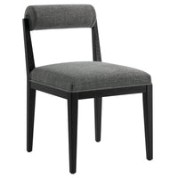 Modway - Kai Tissu Chaise à manger - Noir charbon-Cadre et pieds en bois de frêne