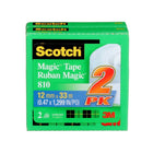 Scotch - Ruban Magic, 12,7 mm x 33 m, paquet de 2-Ruban qui ne jaunit pas et qui devient invisible à l'application  