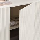 Modway - Dahlia Cannelées et festonnées Armoire de rangement de buffet - Blanc-Cadre de bord en cascade