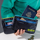 Travelon - World Travel Essentials Organiseurs de devises et de passeports - Lot de 2 - Noir-Plusieurs poches avec fermetures éclair colorées permettent d'organiser plus d'une monnaie