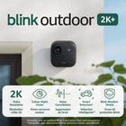 Blink - Système de sécurité intelligent sans fil Outdoor 2K+ 1 caméra - Noir-Vision nocturne couleur — Ne manquez aucun détail, même en faible luminosité. La Blink Outdoor 2K+ améliore automatiquement les zones sombres pour vous offrir des images nettes et précises des visages, des couleurs et des mouvements, de jour comme de nuit. Profitez d’une tranquillité d’esprit 24 h/24
