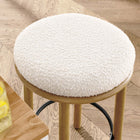 Modway - Fable Tissu Boucle Tabourets de comptoir - Ivoire de chêne - Ensemble de 2-Ossature en bois