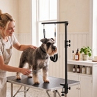 PawHut - Bras de toilettage pour chien avec pince réglable 18,9 po - 32,3 po - noir-Deux boutons permettent un réglage rapide de ce bras de toilettage pour chien
