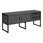 Monarch Specialties - Credence De Bureau - 72 po L - Travail - Travail - Portes De Stockage - Qualité Commerciale - Stratifié Gris-Crédence élégante et contemporaine de 72 pouces de long en stratifié gris, de qualité commerciale, avec des pieds réglables modernes en métal noir et un dos entièrement fini pour un bureau à domicile ou un cadre professionnel tendance et élégant