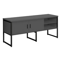 Monarch Specialties - Credence De Bureau - 72 po L - Travail - Travail - Portes De Stockage - Qualité Commerciale - Stratifié Gris-Crédence élégante et contemporaine de 72 pouces de long en stratifié gris, de qualité commerciale, avec des pieds réglables modernes en métal noir et un dos entièrement fini pour un bureau à domicile ou un cadre professionnel tendance et élégant