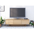 Nexera - Meuble audio-vidéo Rustik, 60 po, Érable naturel-2 sections de rangement avec porte et tablette ajustable