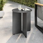 Modway - Tecton Terrasse extérieure Aluminium Table d’appoint - Charbon de bois-Base croisée avec découpe centrale