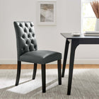 Modway - Duchess Vinyle Chaise à manger Ensemble de 2 - Gris-Capsules de pied non marquées
