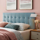 Modway - Lily Biscuit Touffé Performance Velvet Tête de lit Queen, Bleu clair-Tissu résistant aux taches durable