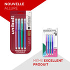 uni-ball - Stylos gel effaçables - 0,7 mm - Couleurs tendance - paquet de 4-7