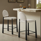Modway - Hayley Tissu rembourré Tabouret de comptoir - Crème noire-Rembourrage certifié OEKO-TEX STANDARD 100