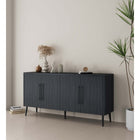 Manhattan Comfort - Jodie 164 cm Buffet Moderne d’Inspiration Mid-Century - Gris Charbon-Recommandé pour un téléviseur jusqu'à 60 pouces