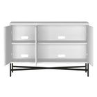Hudson&Canal - Buffet Brighton 48" de largeur - Blanc-Nettoyer avec un chiffon doux et sec, sans produits chimiques agressifs ni produits de nettoyage abrasifs