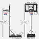 Soozier – Panier de basketball portatif avec panneau incassable de 43 po-L'arceau à double ressort et le panneau incassable augmentent la sécurité pendant le jeu

