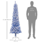 HOMCOM - Arbre de Noël artificiel fin floqué de neige artificielle 6pi-L'arbre en forme fine est peu encombrant 