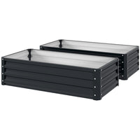 Outsunny - Jardin surélevé 4 pi x 2 pi x 1 pi - gris - Paquet de 2-La meilleure et la plus simple façon de cultiver votre propre jardin à la maison 