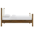 Modway - Maven Taille jumelle Boucle Tapis Lit de plateforme, Noyer plume-Support en lattes de bois