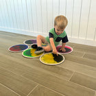 Kore Design - Dalles de sol liquides - Couleurs assorties - Disque - 12 po - Ensemble de 9-Idéal pour la maison et la salle de classe : ces dalles de tapis d'activité au sol sont sans tracas, ne nécessitent aucune installation. Parfait pour les crèches pour enseigner les couleurs ou pour les enseignants pour guider les enfants vers des endroits spécifiques, il peut également être utilisé pour des jeux interactifs ou simplement pour s'amuser avec des amis. Les couleurs vives et attrayantes captent sans effor