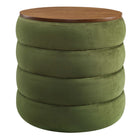 Modway - Mezzo Manche Performance Velvet Ottoman de stockage - Vert mousse-Chenal Touffé