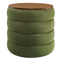 Modway - Mezzo Manche Performance Velvet Ottoman de stockage - Vert mousse-Chenal Touffé